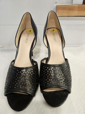 Nine West Black D'Orsay Peep Toe Heels